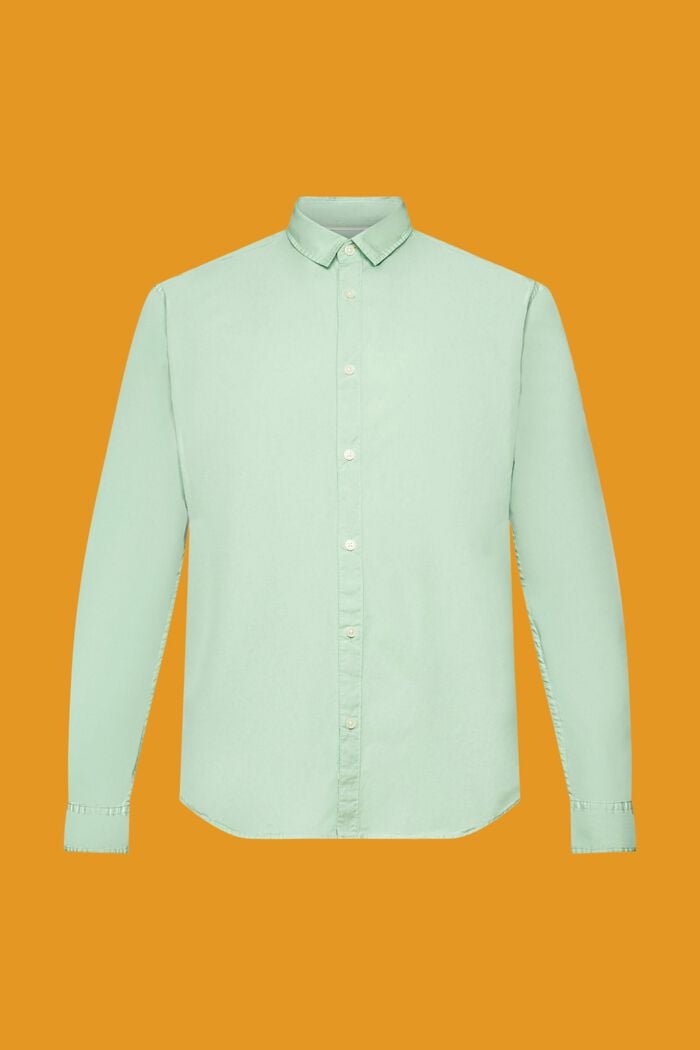 Slim fit-skjorte i bæredygtig bomuld, PASTEL GREEN, detail image number 5