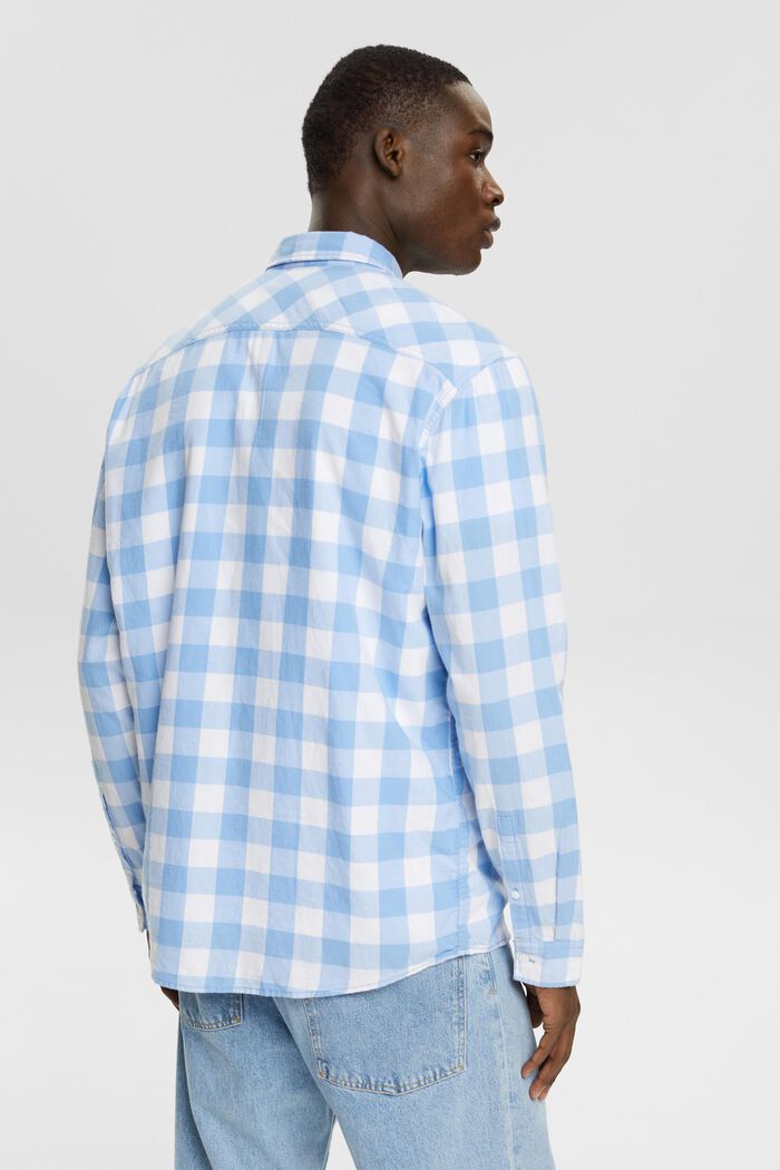 Flonelskjorte med vichytern, i bæredygtig bomuld, BRIGHT BLUE, detail image number 3