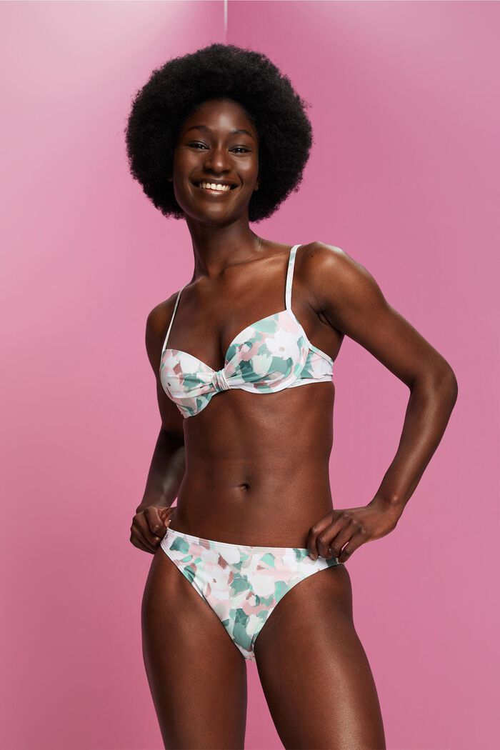 Genanvendt: polstret bikinitop med bøjle, KHAKI GREEN, detail image number 0