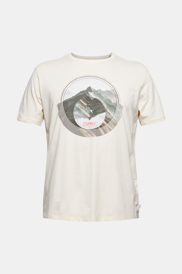 Jersey-T-shirt med print, økologisk bomuld, OFF WHITE, detail image number 6