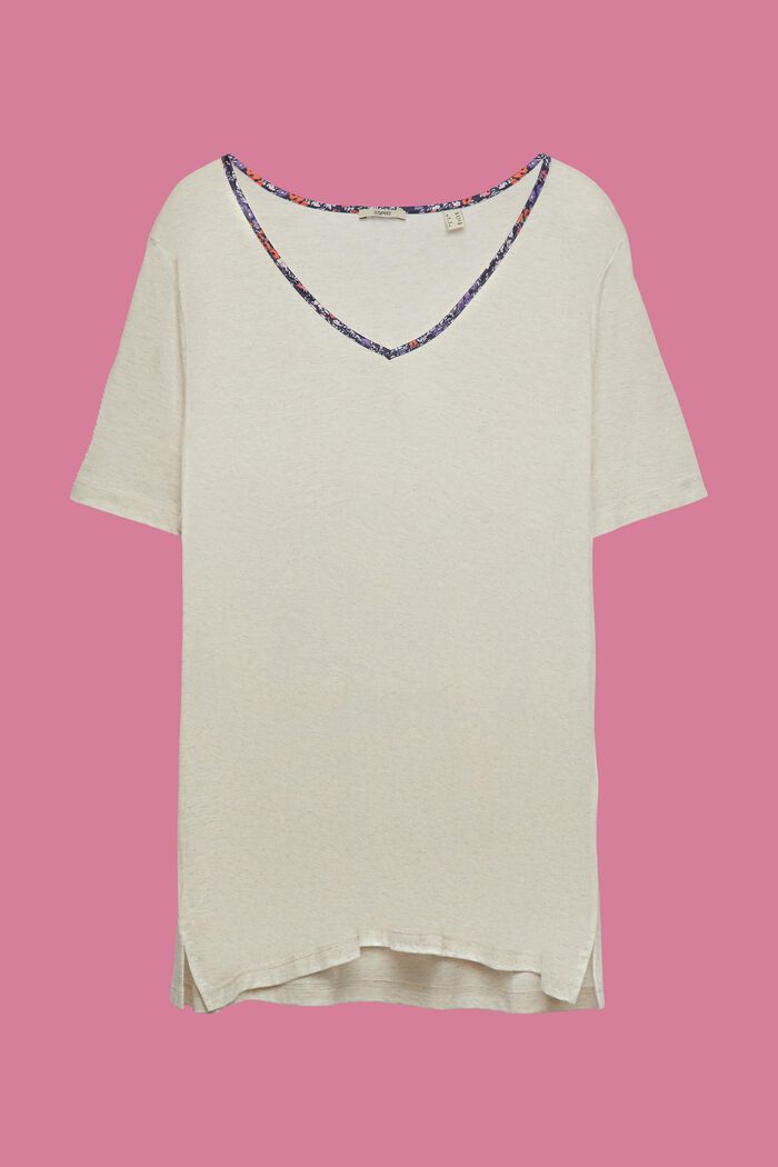 CURVY T-shirt med blomstret kant, TENCEL™, ICE, detail image number 0