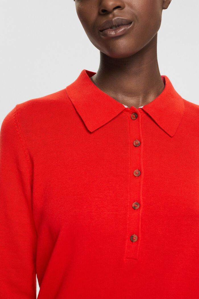 Pullover med polokrave, RED, detail image number 2