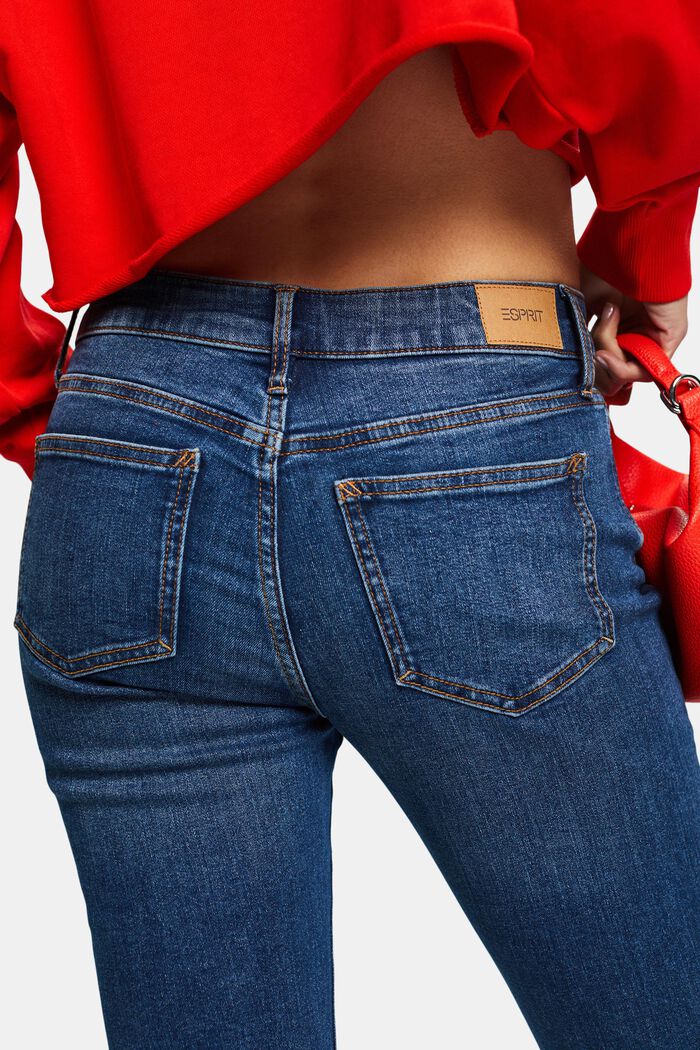 Bootcut-jeans med mellemhøj talje, BLUE MEDIUM WASHED, detail image number 4