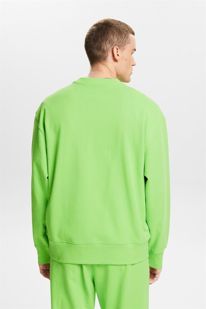 Sweatshirt med rund hals og logo, CITRUS GREEN, detail image number 2