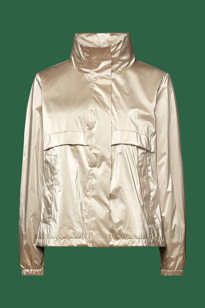 Windbreaker-jakke med metallic coating, TAUPE, detail image number 6