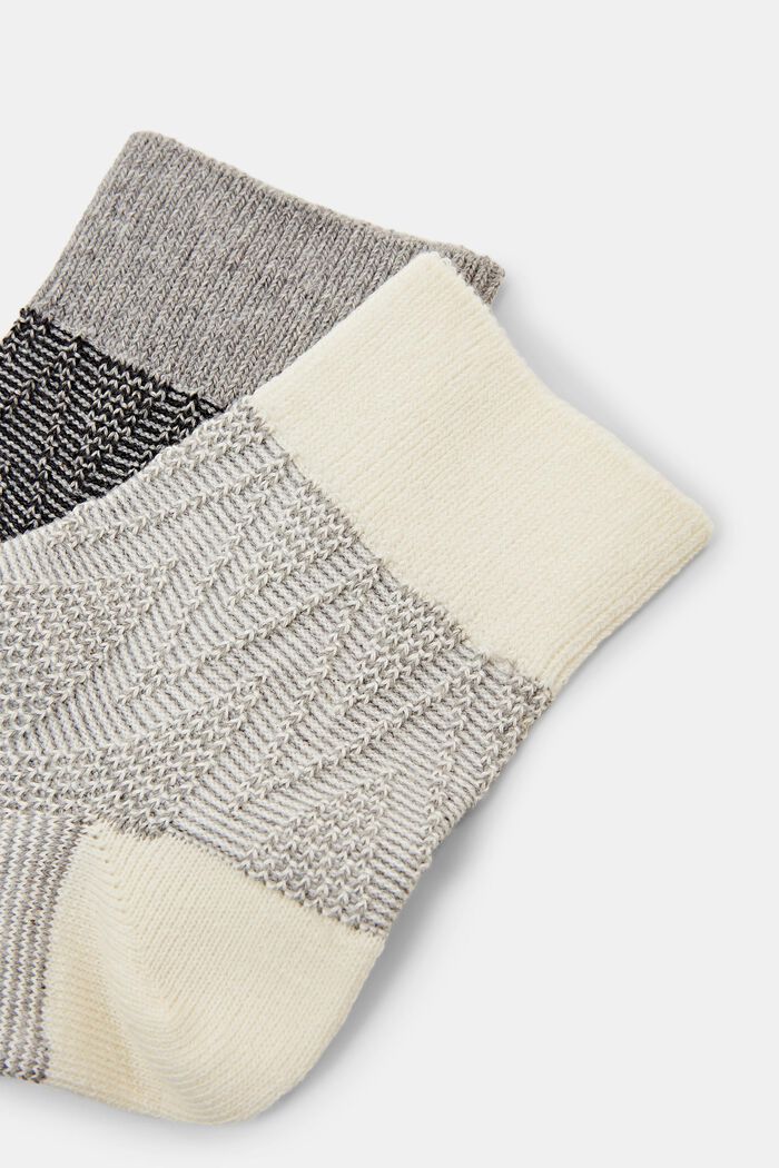 2-pak strukturerede sokker, GREY, detail image number 2