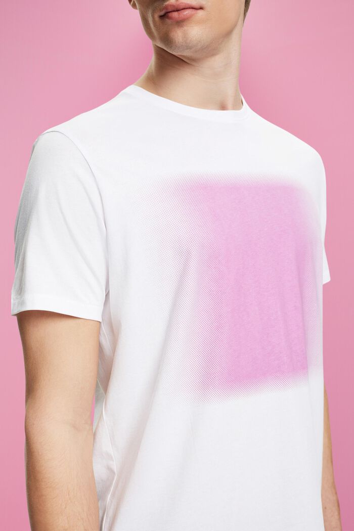 Bomulds-T-shirt med print, WHITE, detail image number 2