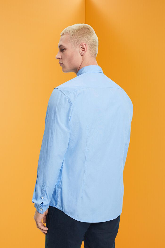 Slim fit-skjorte i bæredygtig bomuld, LIGHT BLUE, detail image number 3
