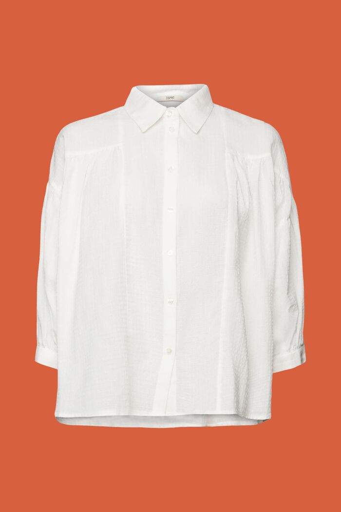 Oversized bluse, 100 % bomuld, WHITE, detail image number 7