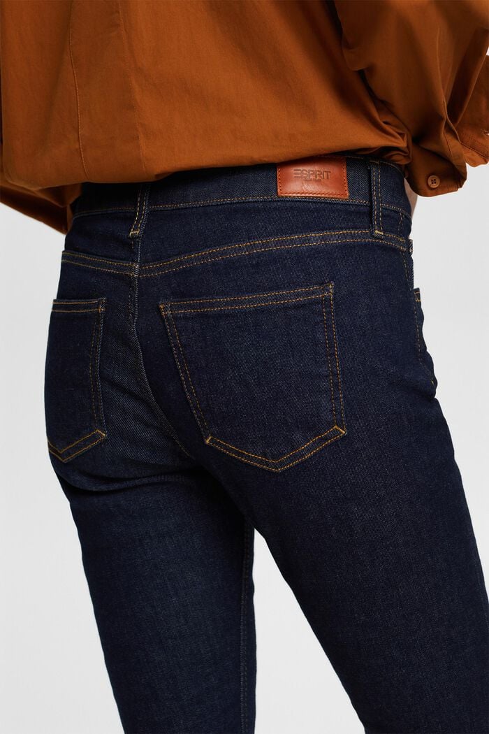 Genanvendt: skinny jeans med mellemhøj talje, BLUE RINSE, detail image number 4