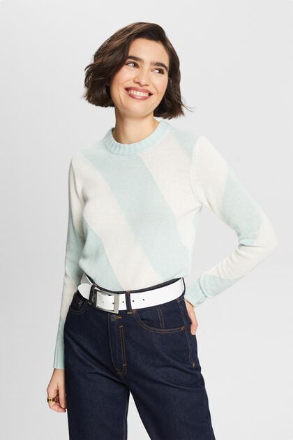 Jacquard-sweater med striber