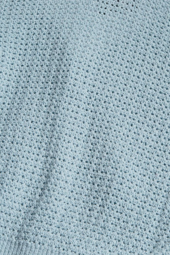 Cardigan med strikket hulmønster, GREY BLUE, detail image number 1