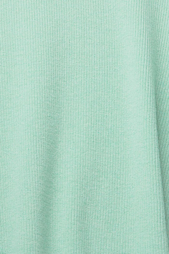 Pullover med C-hals, 100% bomuld, PASTEL GREEN, detail image number 1