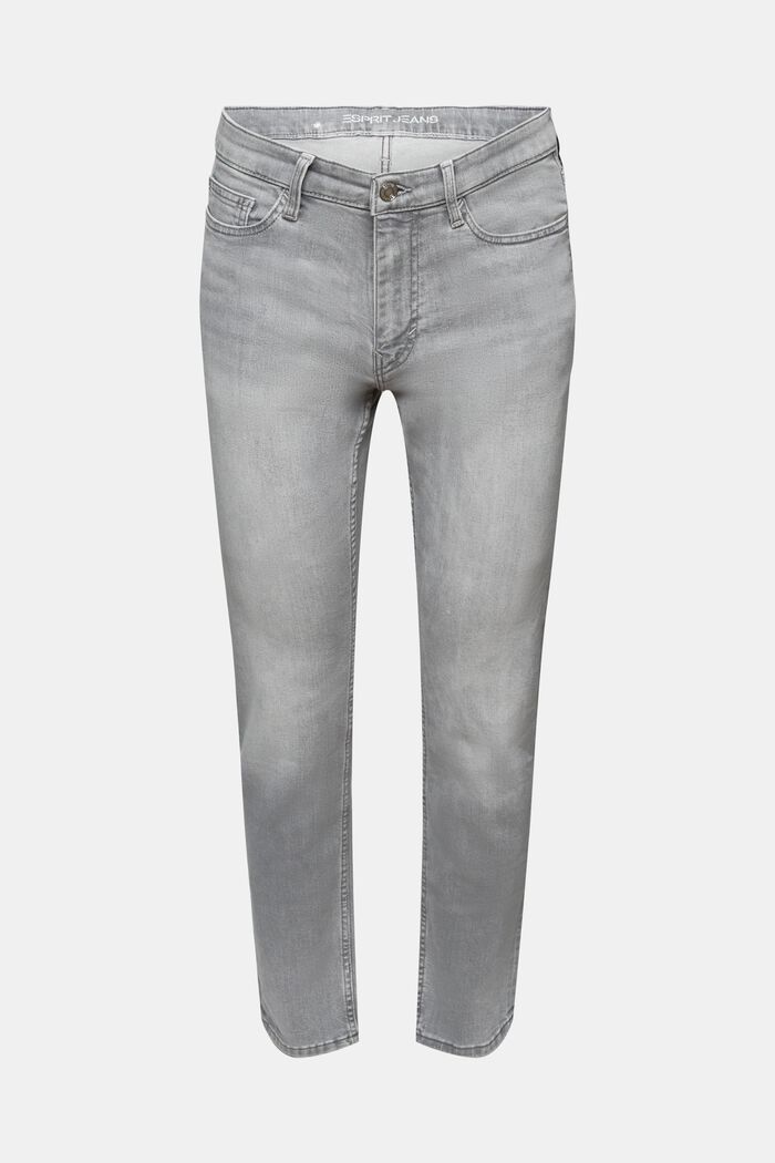 Slim jeans med mellemhøj talje, GREY LIGHT WASHED, detail image number 7