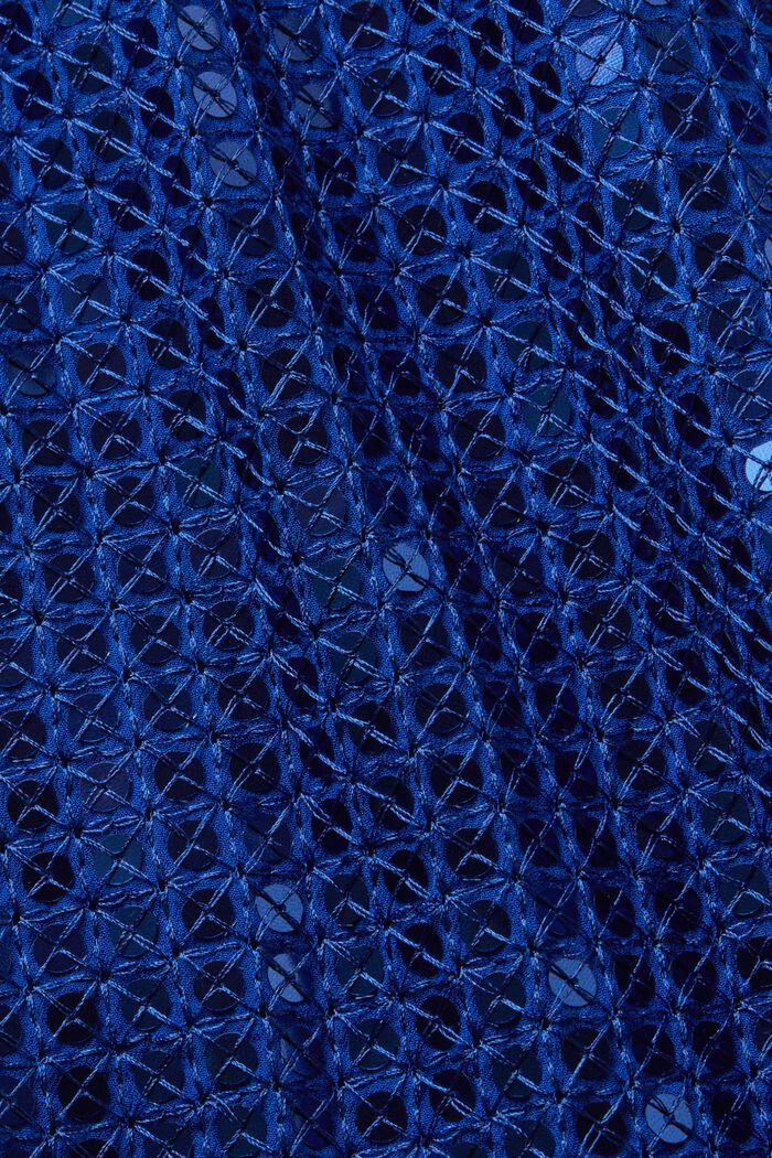 Kortærmet bluse med pailletter, BRIGHT BLUE, detail image number 6