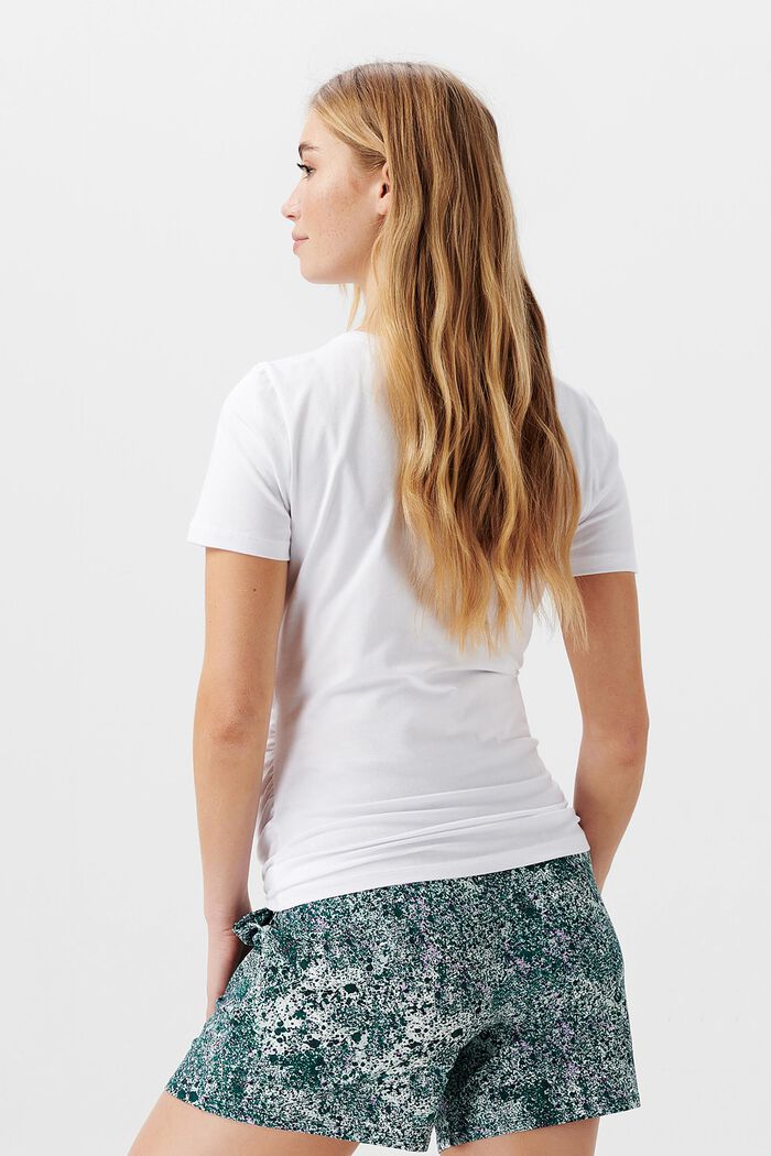 T-shirt med blomsterprint, økologisk bomuld, BRIGHT WHITE, detail image number 1