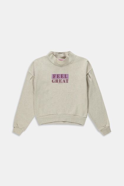 Sweatshirt med mock-rullekrave og statement-print, ICE, overview