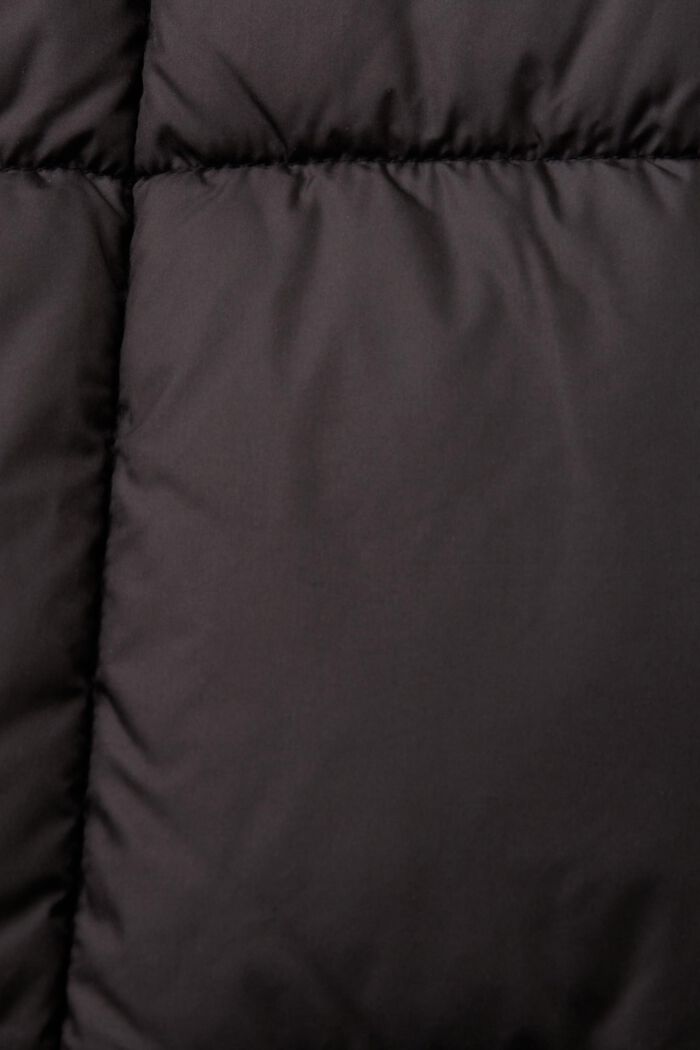 Quiltet pufferfrakke med hætte, BLACK, detail image number 7