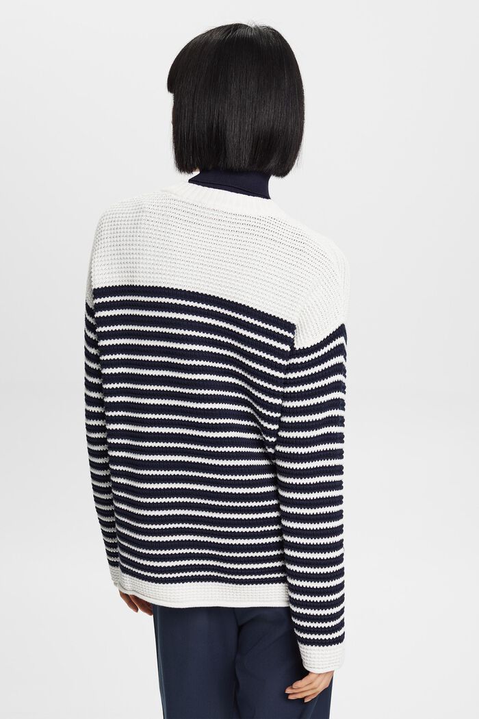 Tekstureret striksweater, OFF WHITE, detail image number 4