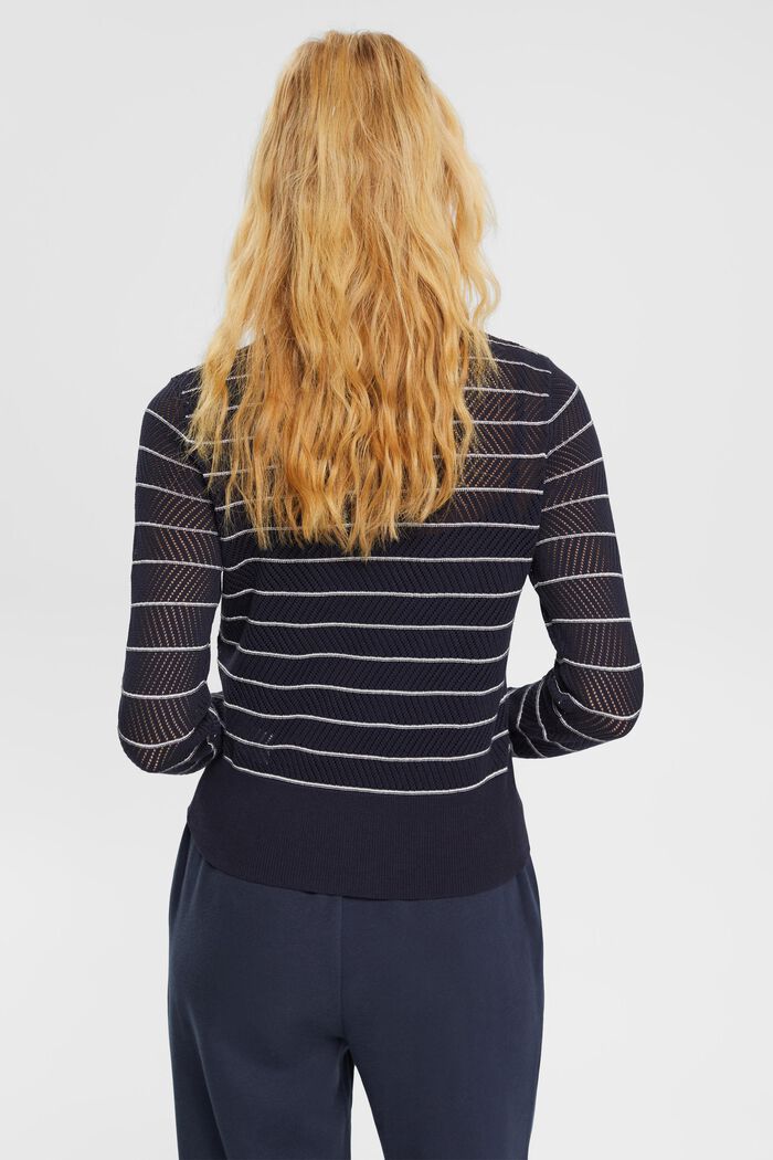 Stribet pointelle sweater, NEW NAVY, detail image number 3