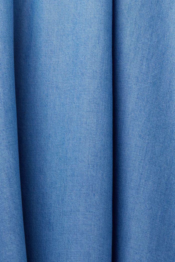 Chambray-kjole m. bindebånd og flæsekant, TENCEL™, BLUE MEDIUM WASHED, detail image number 5
