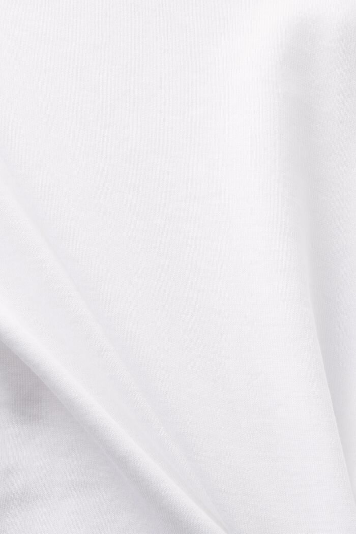 Bomulds-T-shirt med V-hals, WHITE, detail image number 5