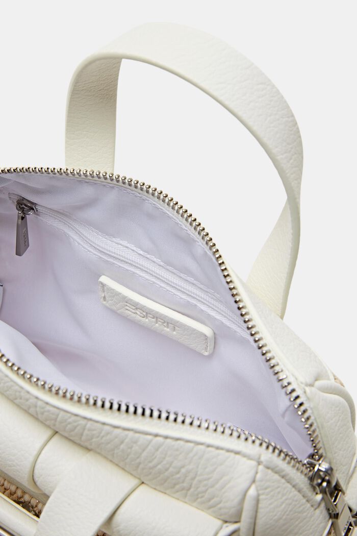Lille håndtaske i strå, OFF WHITE, detail image number 4