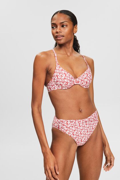 Upolstret bikinitop med bøjle og print