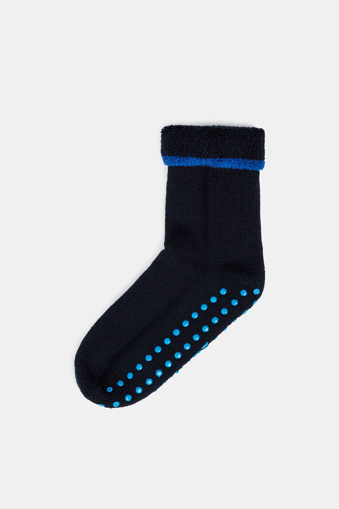 Bløde skridsikre sokker, uldmiks, DARK NAVY, detail image number 0