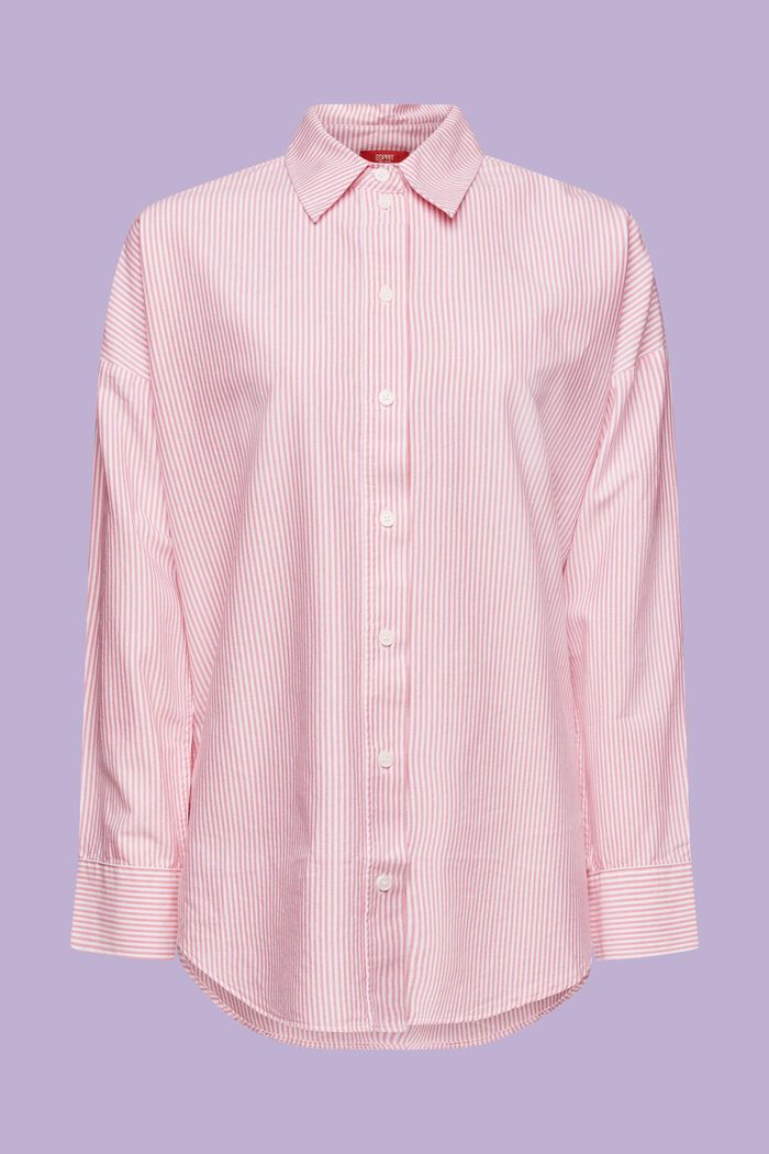 Oversized bomuldsskjorte med striber, PINK, detail image number 5