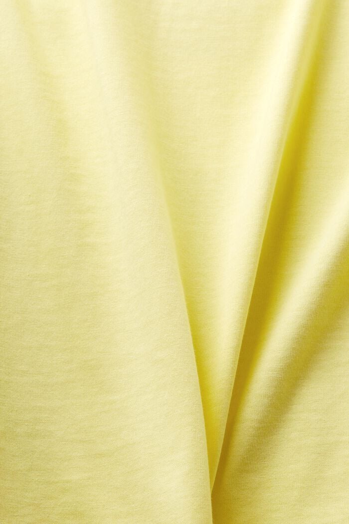 Bomulds-T-shirt med logoprint, PASTEL YELLOW, detail image number 5