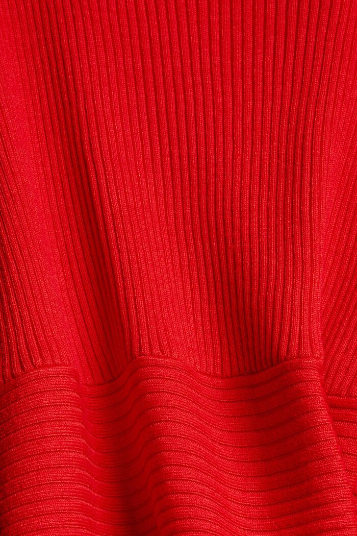Af genanvendte materialer: Ribbet cardigan, ORANGE RED, detail image number 4