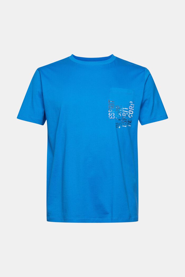 Jersey-T-shirt med print, BRIGHT BLUE, overview