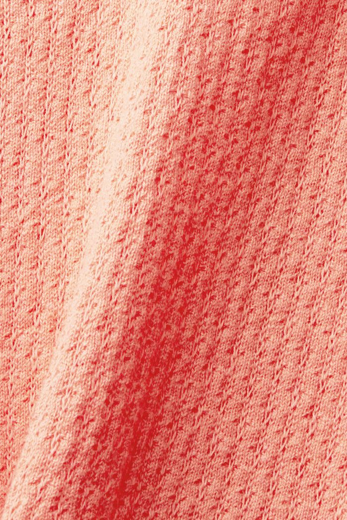 Pointelle-pullover med polokrave, silkemiks, CORAL, detail image number 6