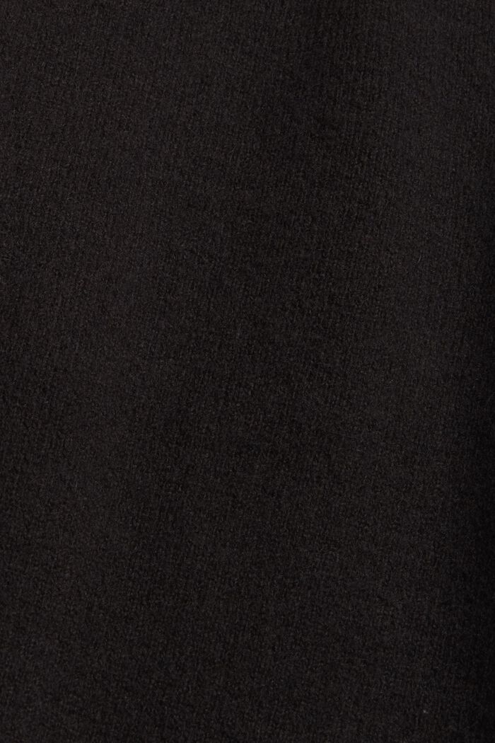 Med uld: lang cardigan uden åbning, BLACK, detail image number 4