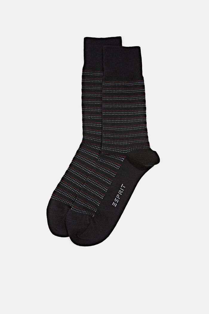 Pakke med 2 par sokker, økologisk bomuldsblanding, BLACK, detail image number 0