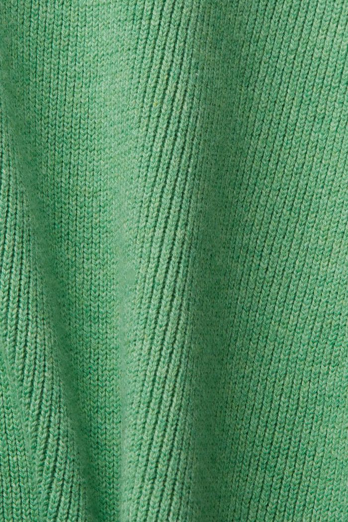 Pullover i bæredygtig bomuld med V-hals, GREEN, detail image number 4