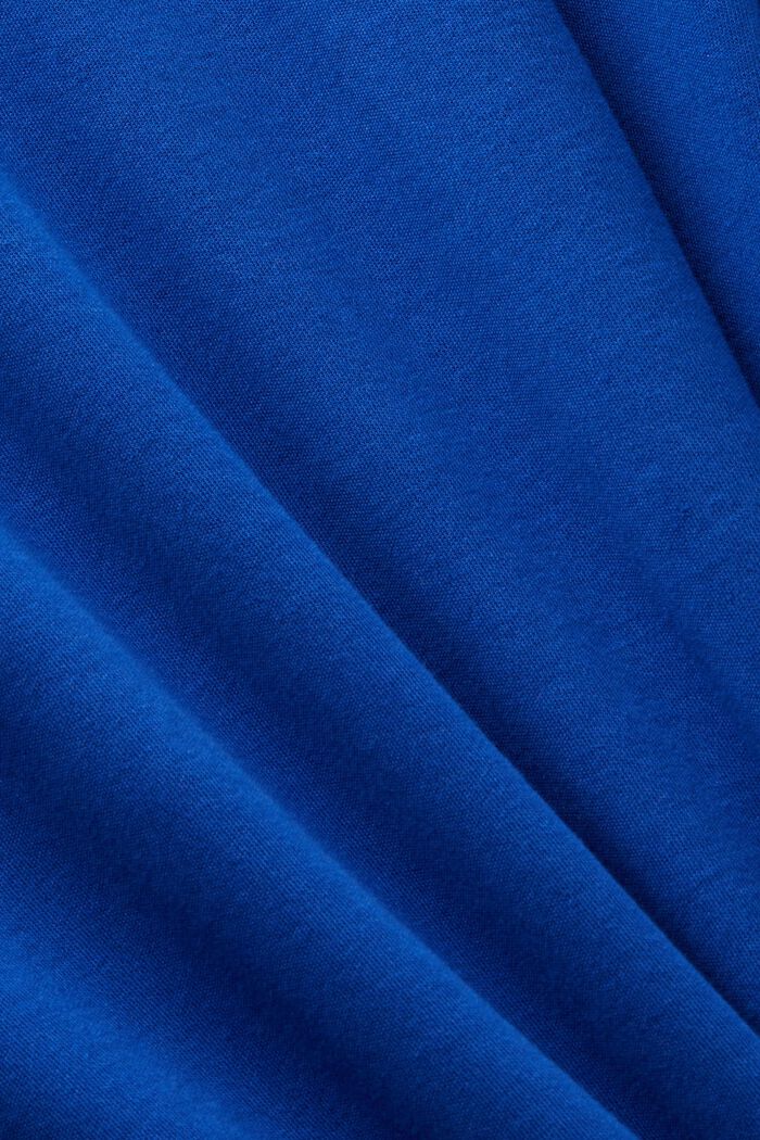 T-shirtkjole i bomuld med skulderpuder, BRIGHT BLUE, detail image number 4