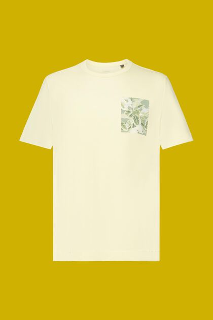 Jersey-T-shirt med print på brystet, 100 % bomuld