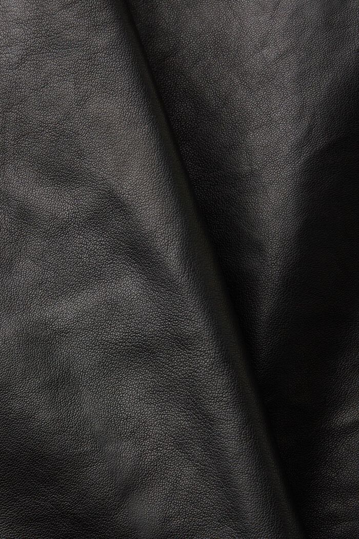 Skjortejakke i læder, BLACK, detail image number 7