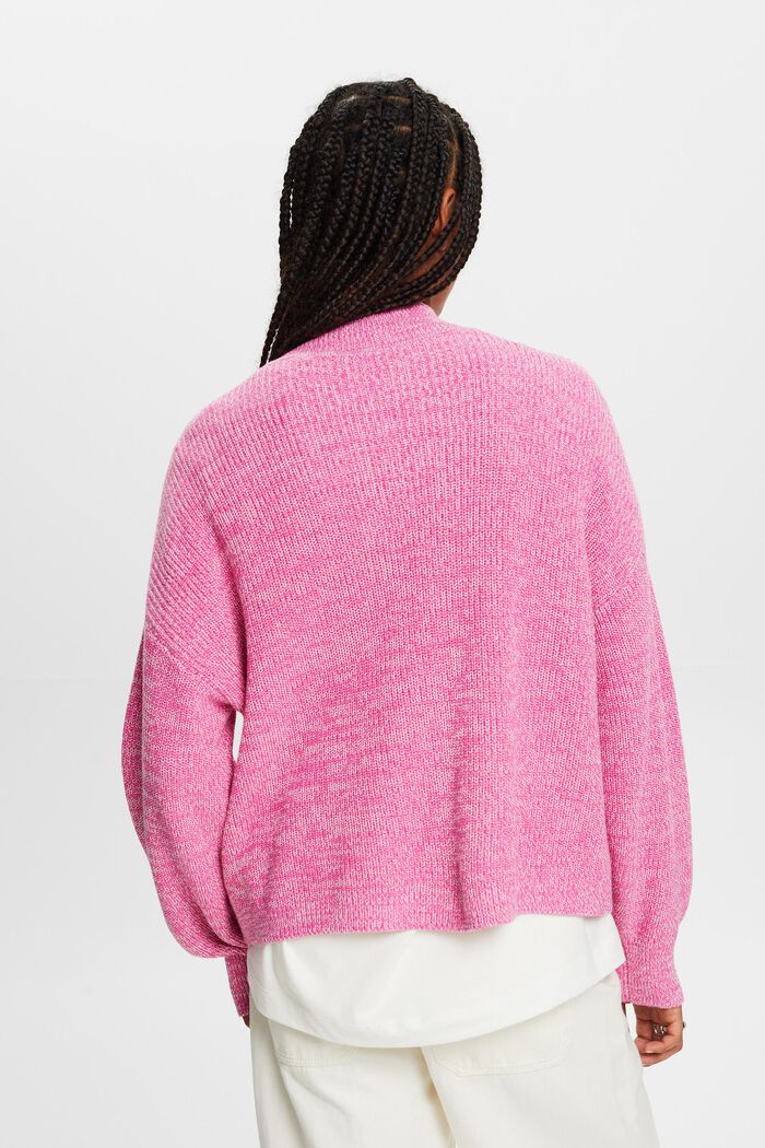Ribstrikket sweater med høj hals, PINK FUCHSIA, detail image number 4