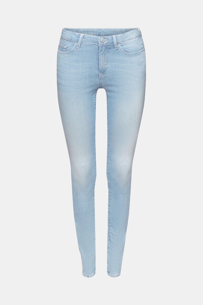 Skinny jeans i bæredygtig bomuld, BLUE BLEACHED, detail image number 6