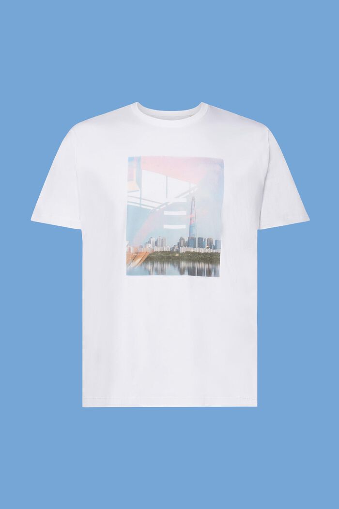Bomulds-T-shirt med print, WHITE, detail image number 7