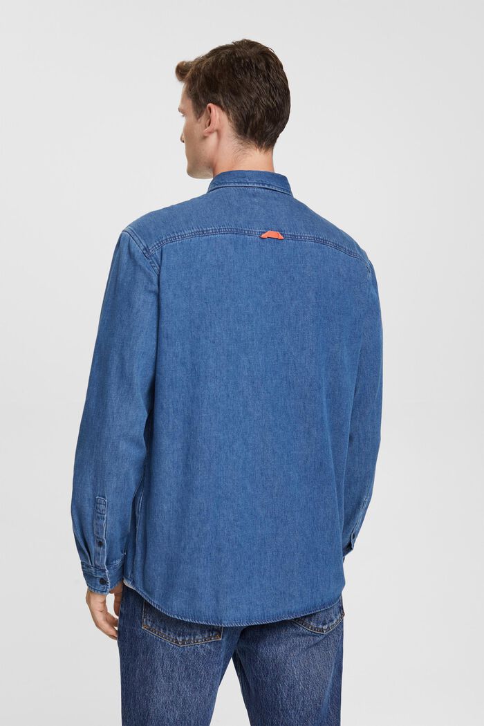 Denimskjorte med patchlomme, BLUE MEDIUM WASHED, detail image number 3