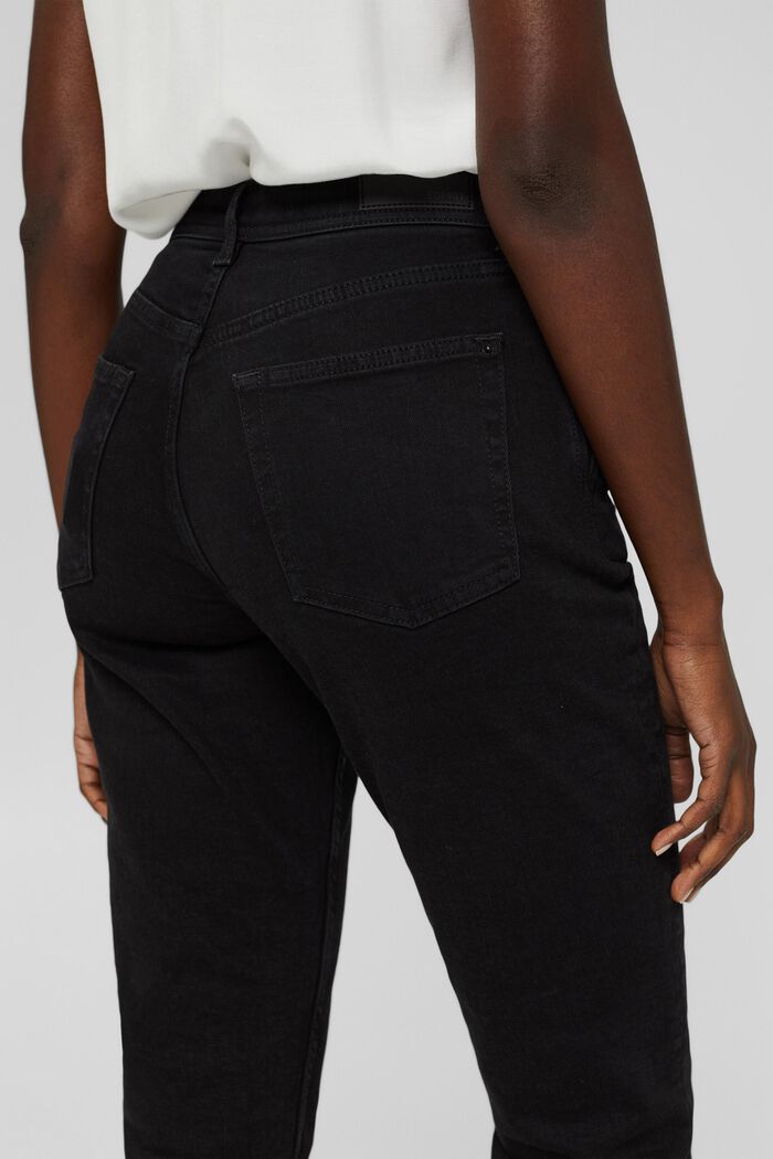 Cropped jeans i bomuldsstretch, BLACK DARK WASHED, detail image number 2