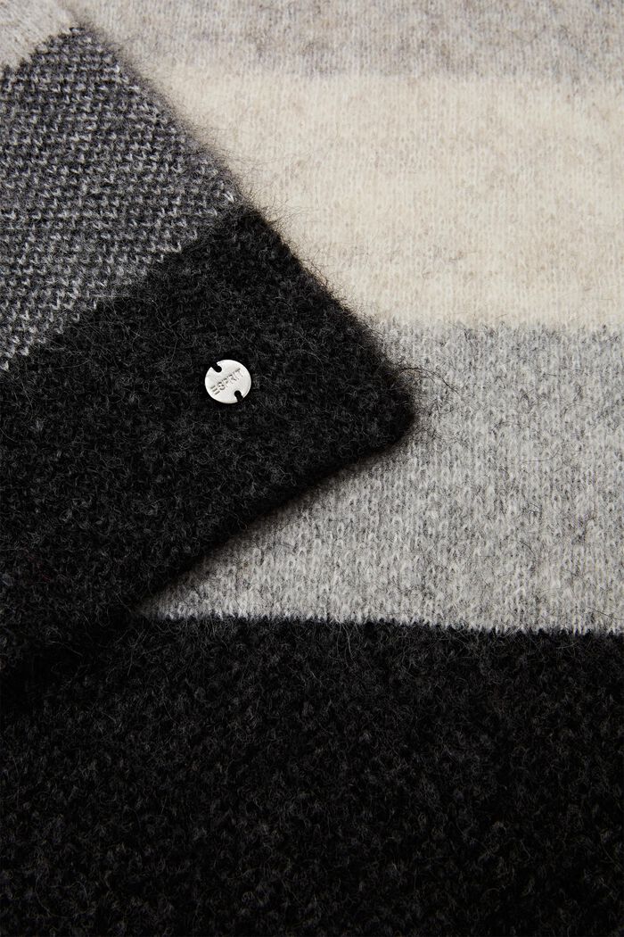 Jacquard-tørklæde i mohair-/uldmiks, GREY, detail image number 1