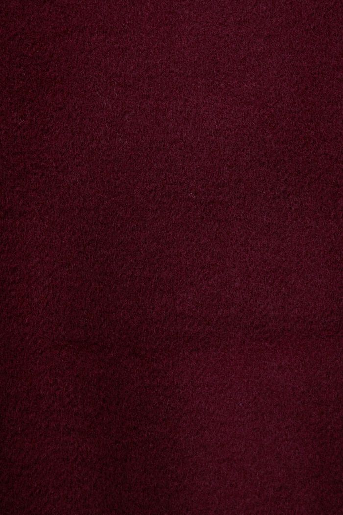 Af genanvendte materialer: frakke med uld, AUBERGINE, detail image number 4