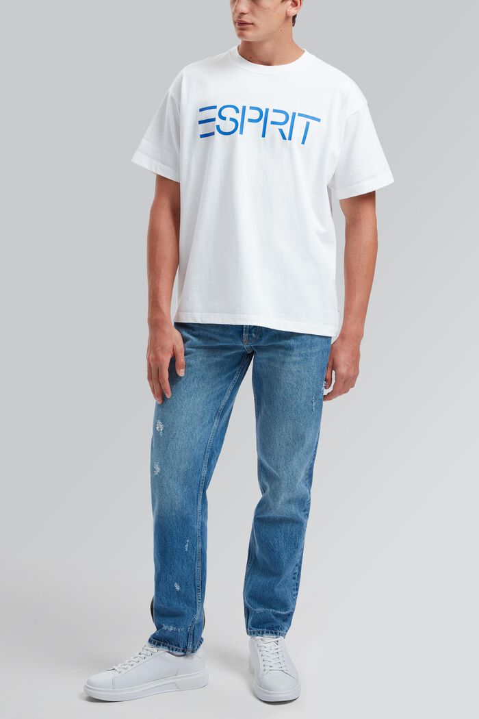 Unisex-T-shirt i jersey med logoprint, WHITE, detail image number 2