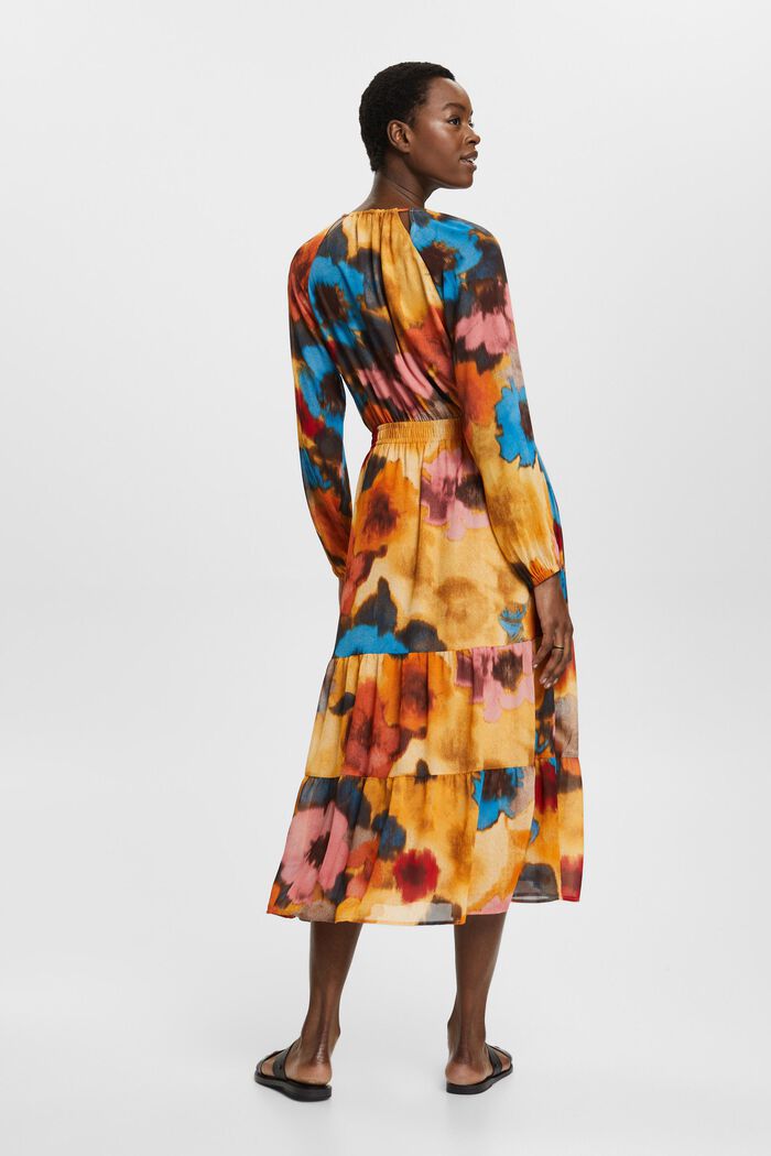 Lagdelt maxi-kjole med print, TAUPE, detail image number 3
