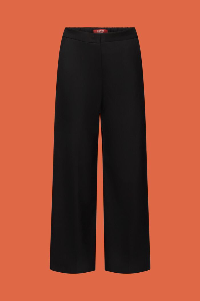 Flonelsbukser med slids i den nederste kant, BLACK, detail image number 7